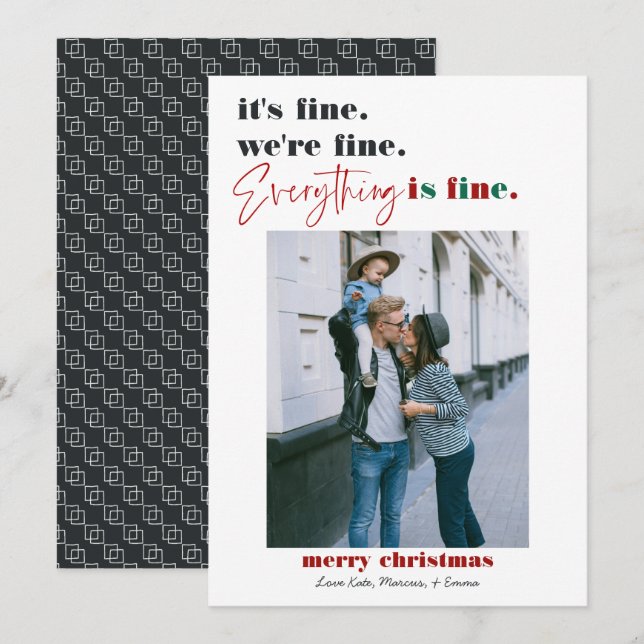 Merry Christmas | Everything is Fine Funny Holiday Card (Front/Back)