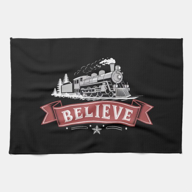 Merry Christmas Express North Pole Xmas Santa  Tea Towel (Horizontal)