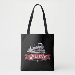 Merry Christmas Express North Pole Xmas Santa Tote Bag