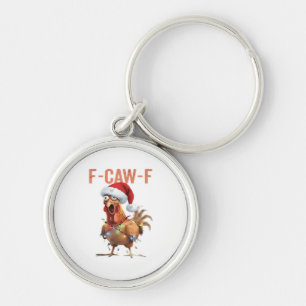 Merry Christmas F-Caw-F Classic Retro Cool Key Ring