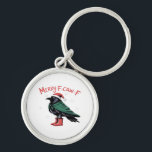 Merry Christmas F-Caw-F Classic Vintage Style Key Ring<br><div class="desc">Merry Christmas F-Caw-F Classic Vintage Style: A funny Christmas parody mixing festive spirit with cheeky humor. Perfect for holiday laughs. Retro,  fun,  and ironic.</div>