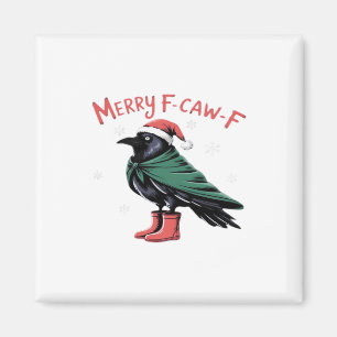 Merry Christmas F-Caw-F Classic Vintage Style Magnet