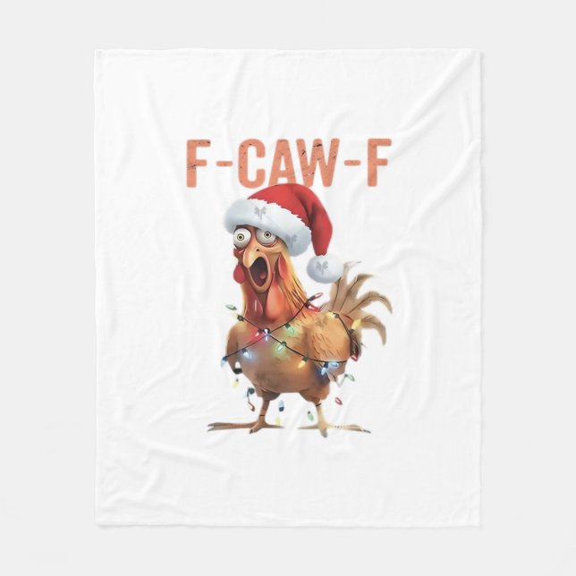 Merry Christmas F Caw F Retro Cool Design Fleece Blanket (Front)
