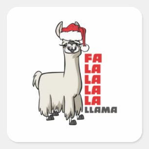 Merry Christmas Fa La La La La Llama Square Sticker