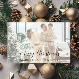 Merry Christmas Faded Photo Holiday Card