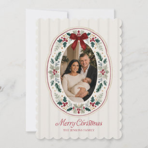 Merry Christmas Family 2 Photo Holiday Card