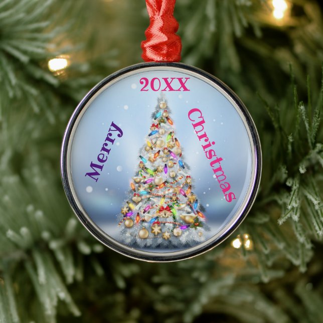 Merry Christmas Family and First Metal Ornament (Tree)