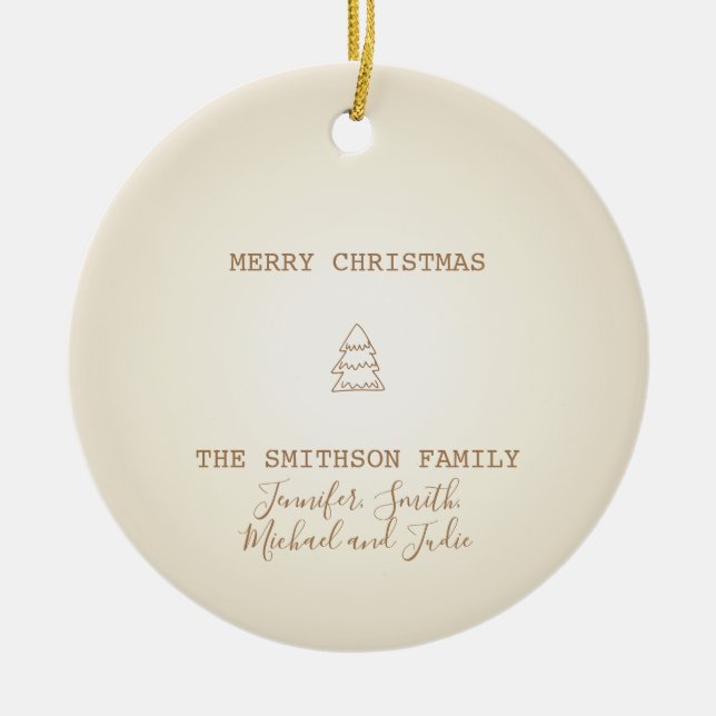 Merry Christmas family Ceramic Ornament (Front)