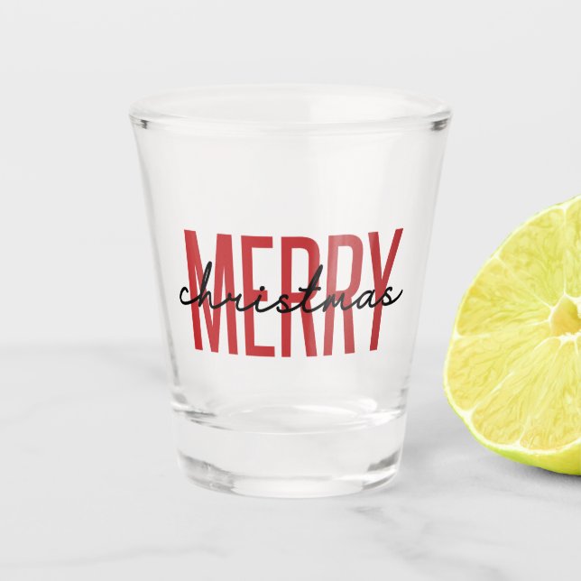 Merry Christmas Family Christmas Celebration Gifts Shot Glass (Front)