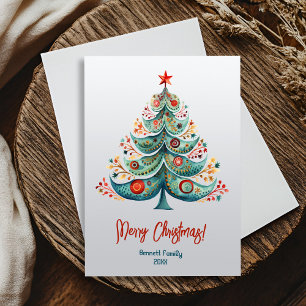 Merry Christmas family Christmas tree card