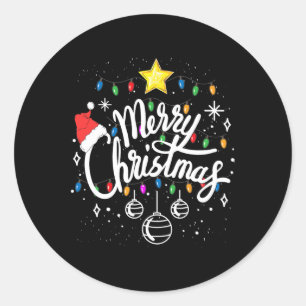 Merry Christmas Family Funny Christmas Men Xmas Wo Classic Round Sticker