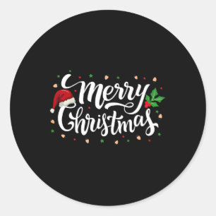 Merry Christmas Family Funny Xmas Pyjamas Men Wome Classic Round Sticker