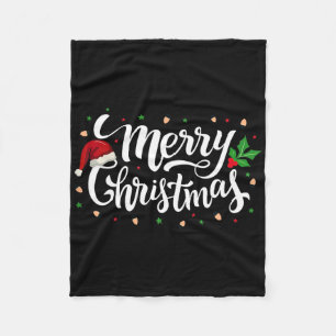 Merry Christmas Family Funny Xmas Pyjamas Men Wome Fleece Blanket
