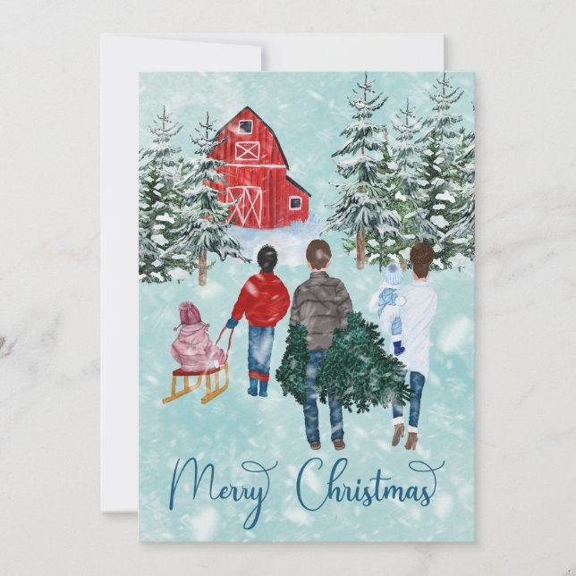 Merry Christmas Family Holiday Greeting Card (Front)