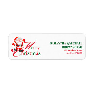 Merry Christmas Family Home Return Address Label
