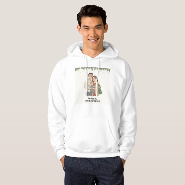 Merry Christmas Family Hoodie for Men – Personaliz (Front Full)