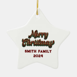 Merry Christmas - Family Matching Ceramic Ornament