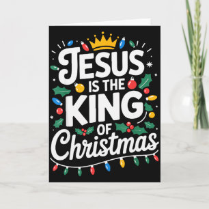 Merry Christmas Family Matching Jesus Is King Of C Card