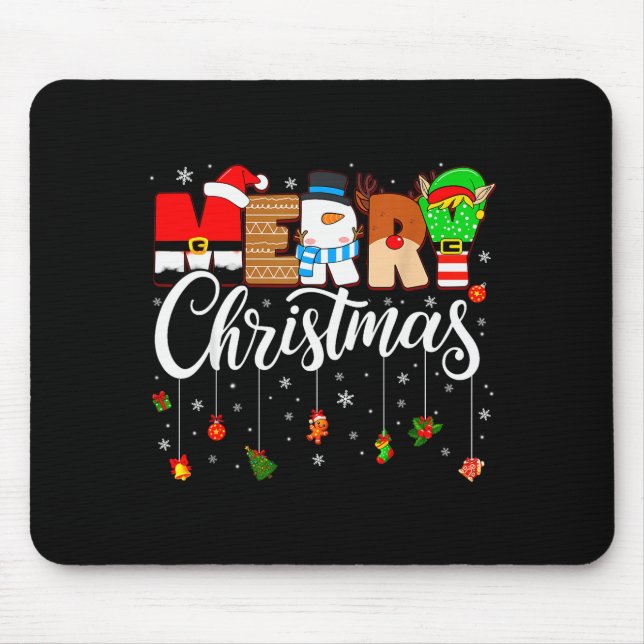 Merry Christmas Family Matching Pajamas Xmas Men W Mouse Pad (Front)
