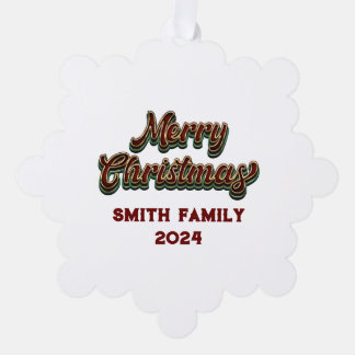 Merry Christmas - Family Matching Tree Decoration Card
