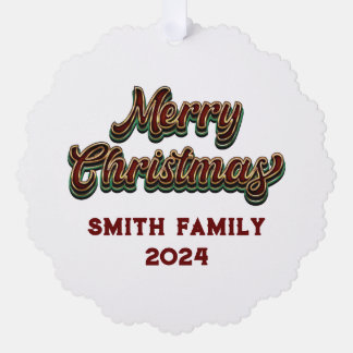 Merry Christmas - Family Matching Tree Decoration Card