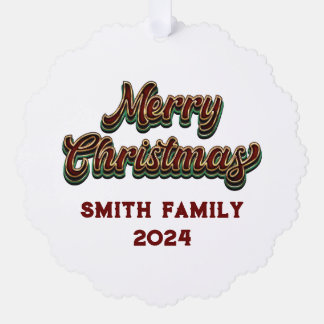 Merry Christmas - Family Matching Tree Decoration Card