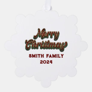Merry Christmas - Family Matching Tree Decoration Card
