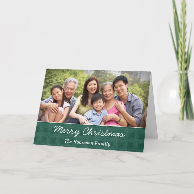 Merry Christmas Family Mum Dad Photo Personalise Holiday Card (Front)