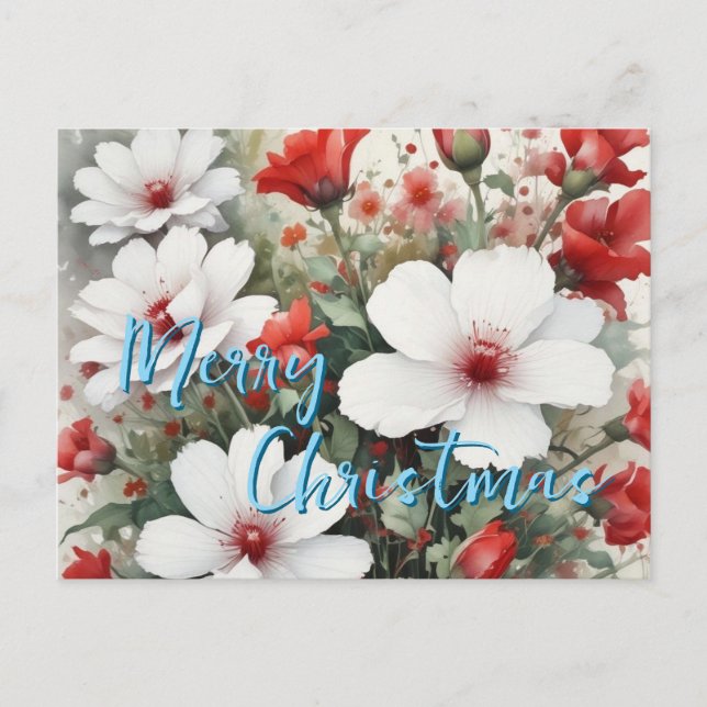 Merry Christmas Family New Year Message Holiday Postcard (Front)