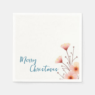 Merry Christmas Family New Year Message Napkin