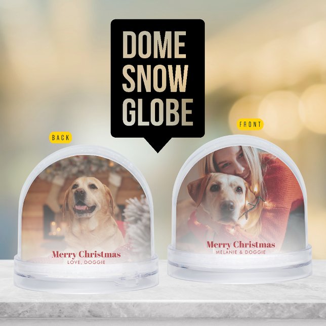 Merry Christmas Family Pet Photo Custom Snowglobe (Merry Christmas Family Pet Photo Custom Snow Globe)