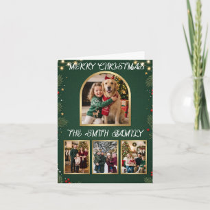 Merry Christmas Family Photo Collage Folded Holiday Card