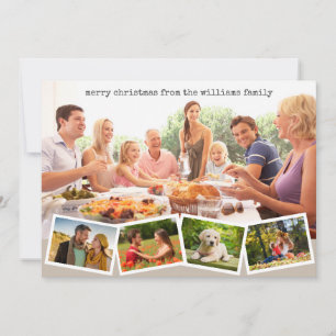 Merry Christmas Family Photo Collage Holiday Card