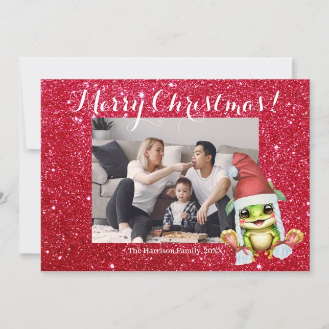 Merry Christmas Family Photo Cute Holiday Card (Front)