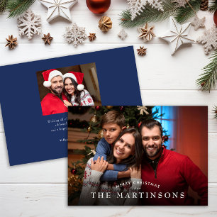 Merry Christmas Family Photo Elegant Christmas Holiday Card