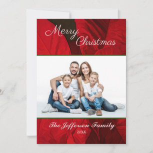 Merry Christmas Family Photo Elegant Personalise Holiday Card