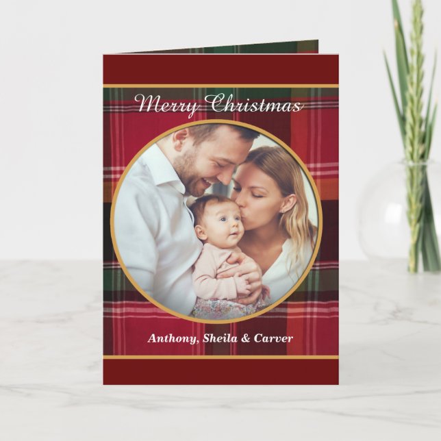 Merry Christmas Family Photo Happy Holiday Card (Front)