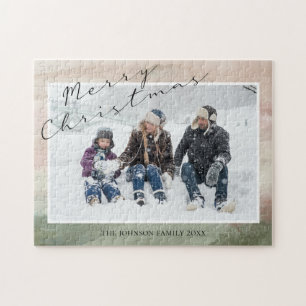 Merry Christmas Family Photo Jigsaw Puzzle