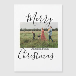 Merry Christmas family photo modern elegant rustic