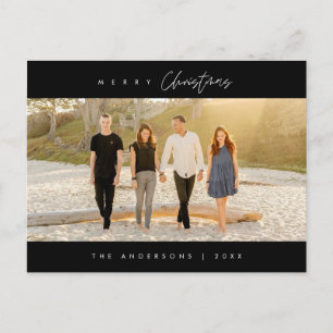 Merry Christmas, Family Photo, Modern Minimalist Postcard