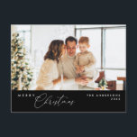 Merry Christmas Family Photo, Modern Romantic Postcard<br><div class="desc">Merry Christmas. Celebrate the season with this family photo postcard It is fully customisable and personalised with your own greeting messages. Please add your return address for easy mailing. It is simple,  easy,  yet modern minimalist and festive. This is the perfect postcard for sending your holiday wishes.</div>