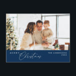 Merry Christmas Family Photo, Modern Romantic Postcard<br><div class="desc">Merry Christmas. Celebrate the season with this family photo postcard It is fully customisable and personalised with your own greeting messages. Please add your return address for easy mailing. It is simple,  easy,  yet modern minimalist and festive. This is the perfect postcard for sending your holiday wishes.</div>