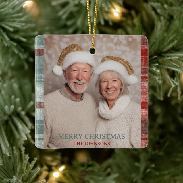 Merry Christmas Family Photo Ornament (Tree)