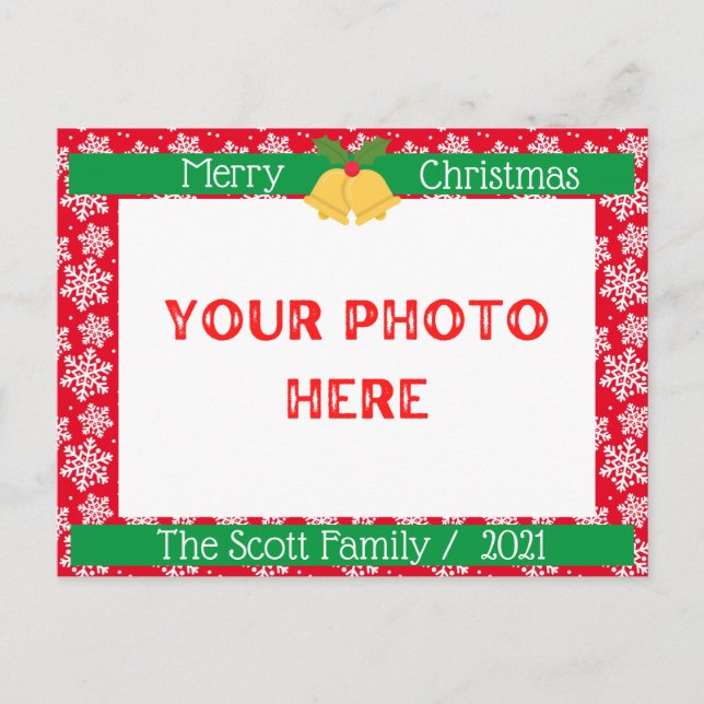 Merry Christmas Family Photo Postcard (Front)