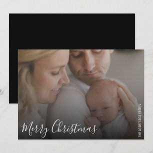 Merry Christmas Family Photo Simple   Holiday Card