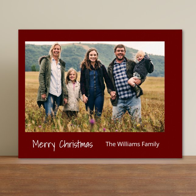 Merry Christmas Family Photo Simple Typography  Poster (Creator Uploaded)
