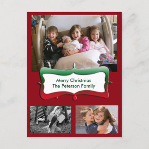Merry Christmas Family Photos Postcard