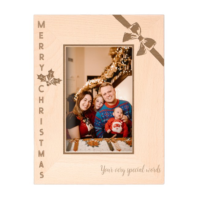 Merry Christmas family picture custom Etched Frames (Creator Uploaded)