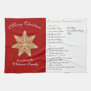 Merry Christmas Family Recipe Tea Towel