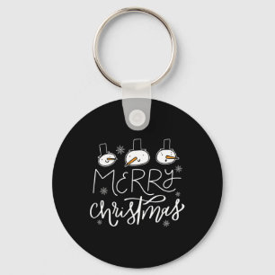 Merry Christmas Family Snowman Christmas Men Xmas Key Ring